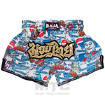 Raja White Joker Muay Thai Boxing shorts