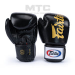 Fairtex Black Deluxe Tight-Fit Boxing Gloves